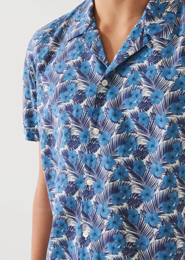 PATRICK ASSARAF Tropical Floral Print Cotton Shirt | Men Shirts