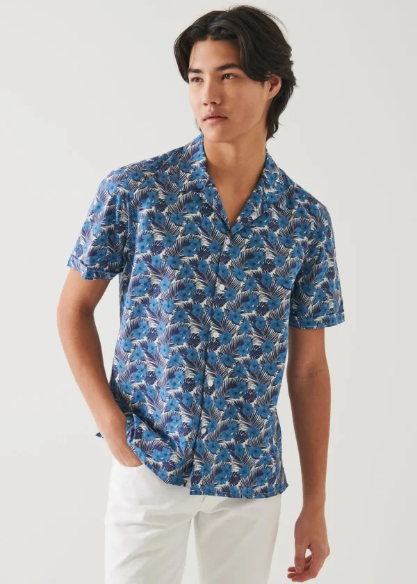 PATRICK ASSARAF Tropical Floral Print Cotton Shirt | Men Shirts