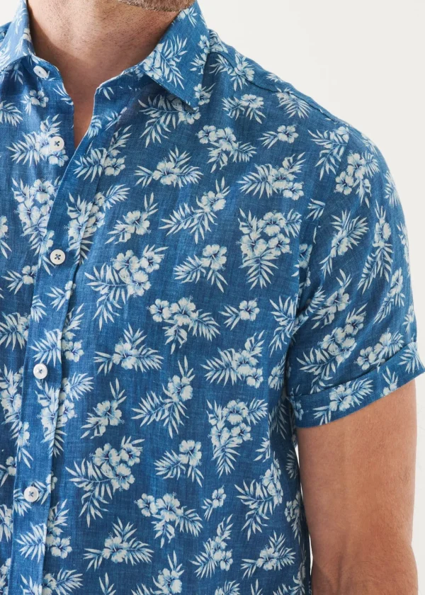 PATRICK ASSARAF Tropical Print Linen Shirt | Men Shirts