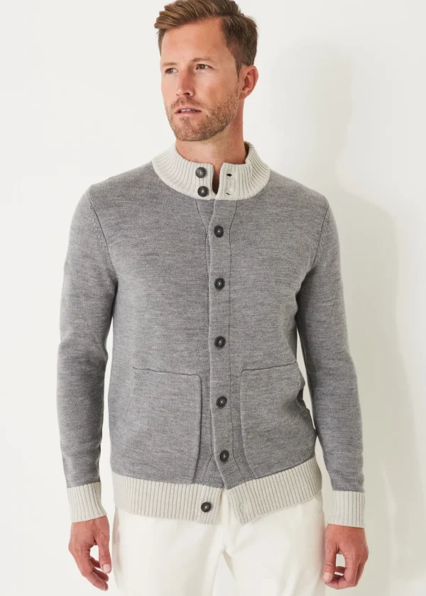 PATRICK ASSARAF Two-Tone Button Front Cardigan | Men Knitwear