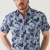 PATRICK ASSARAF Water Colour Floral Print Camp Collar Shirt | Men Shirts