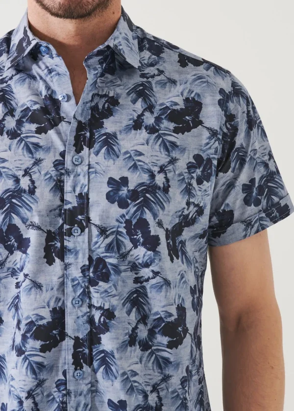 PATRICK ASSARAF Water Colour Floral Print Camp Collar Shirt | Men Shirts