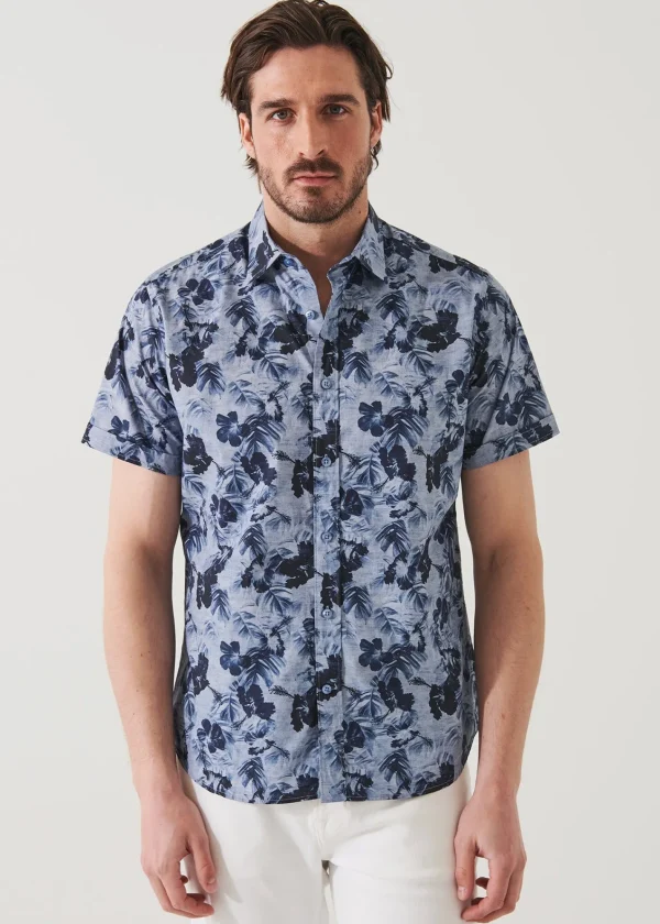 PATRICK ASSARAF Water Colour Floral Print Camp Collar Shirt | Men Shirts