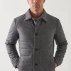 PATRICK ASSARAF Wool Blend Quilted Shirt Jacket | Men Shirt Jackets