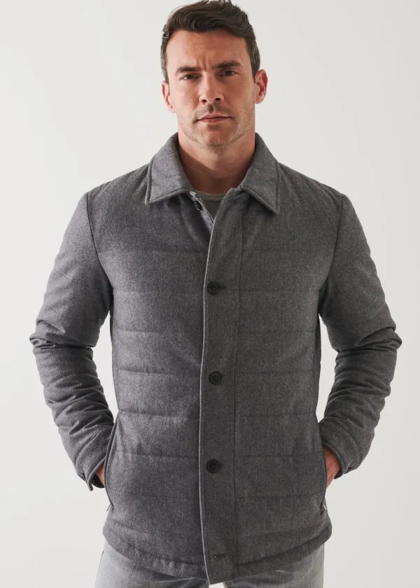 PATRICK ASSARAF Wool Blend Quilted Shirt Jacket | Men Shirt Jackets