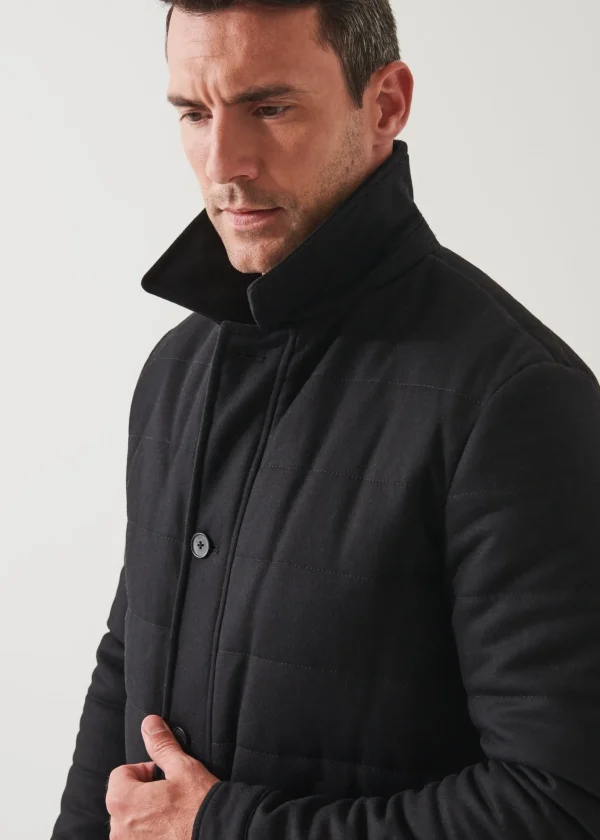 PATRICK ASSARAF Wool Blend Quilted Shirt Jacket | Men Shirt Jackets