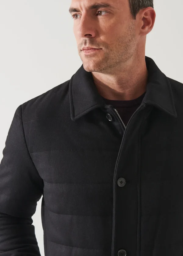 PATRICK ASSARAF Wool Blend Quilted Shirt Jacket | Men Shirt Jackets