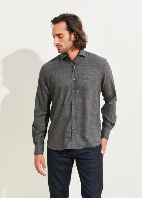 PATRICK ASSARAF Wool Houndstooth Shirt | Men Shirts