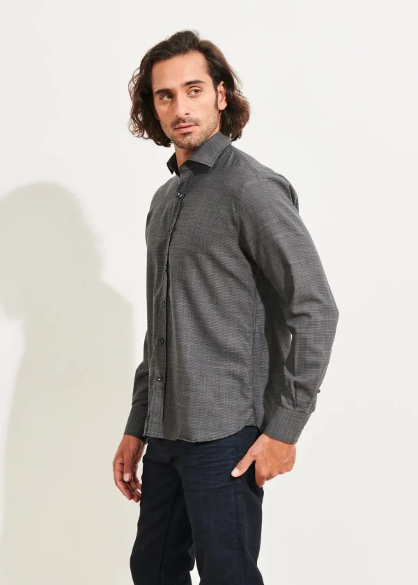 PATRICK ASSARAF Wool Houndstooth Shirt | Men Shirts