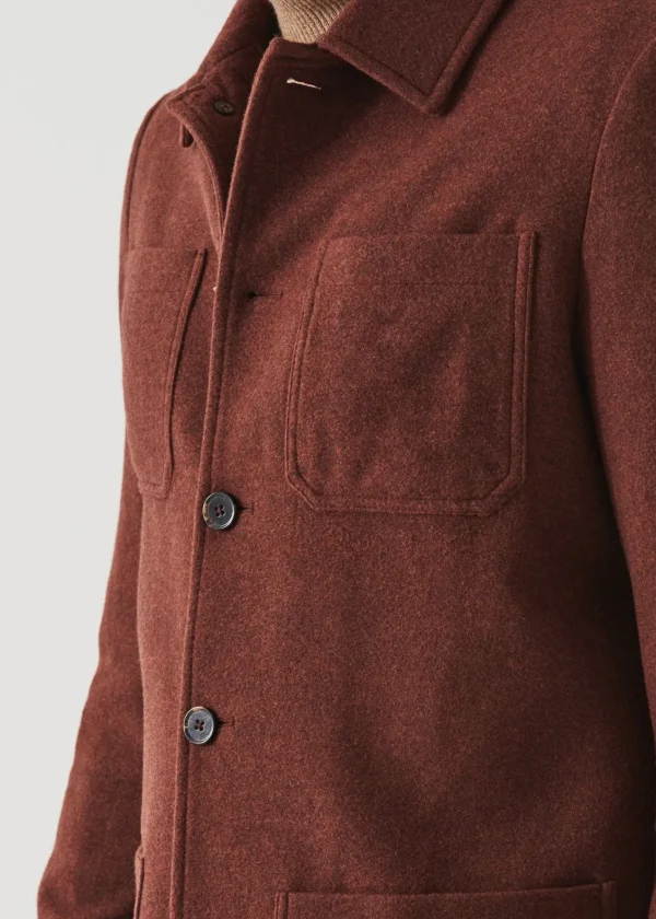 PATRICK ASSARAF Wool Patch Pocket Shirt Jacket | Men Outerwear