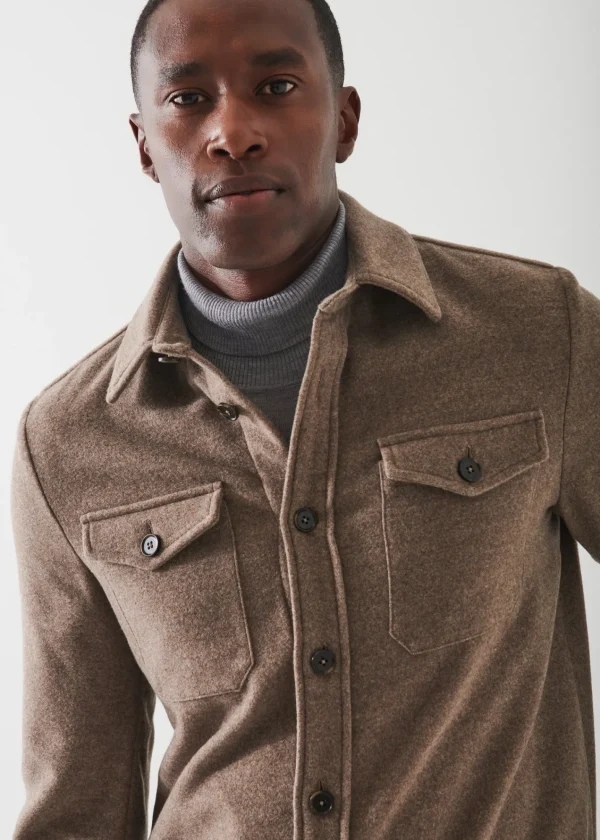 PATRICK ASSARAF Wool Shirt Jacket | Men Outerwear