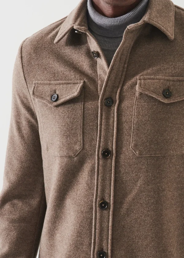 PATRICK ASSARAF Wool Shirt Jacket | Men Outerwear