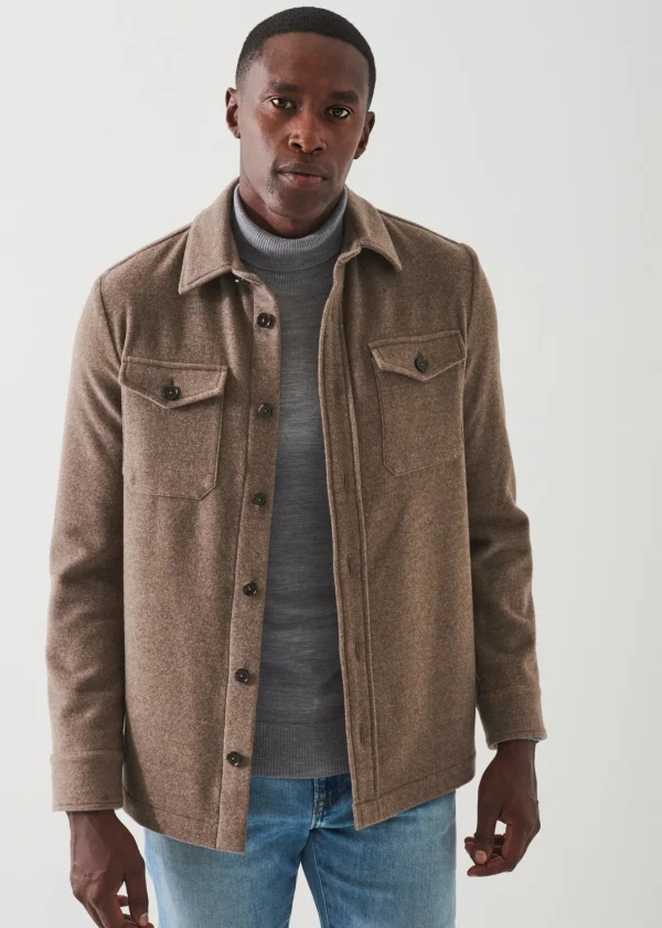 PATRICK ASSARAF Wool Shirt Jacket | Men Outerwear