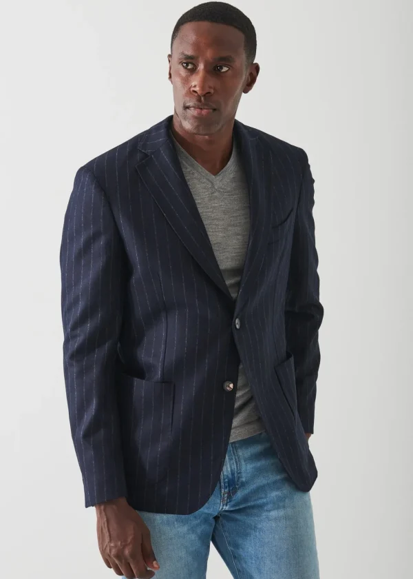 PATRICK ASSARAF Wool Striped Blazer | Men Blazers