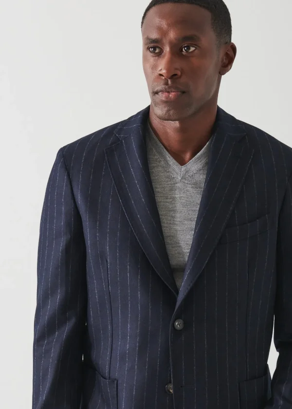 PATRICK ASSARAF Wool Striped Blazer | Men Blazers