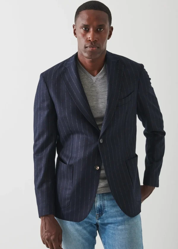 PATRICK ASSARAF Wool Striped Blazer | Men Blazers