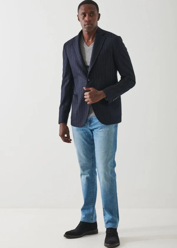 PATRICK ASSARAF Wool Striped Blazer | Men Blazers