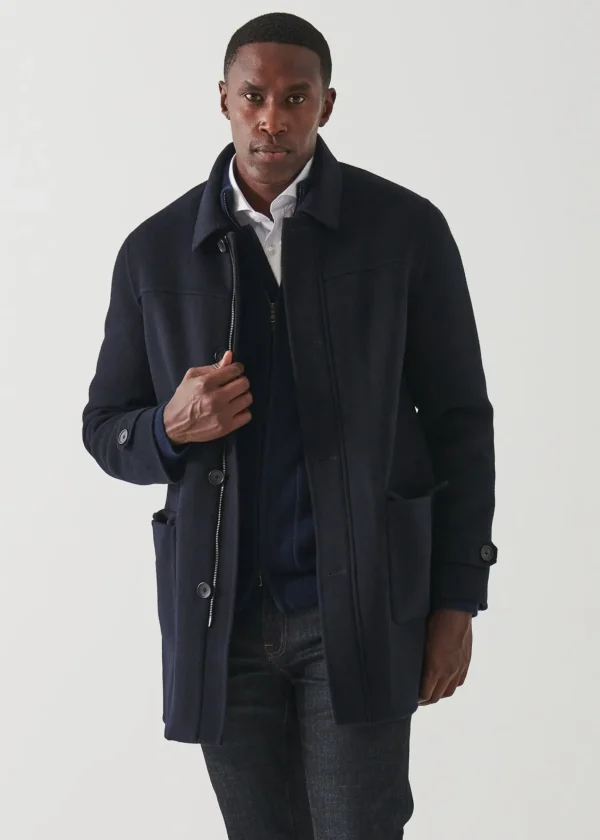 PATRICK ASSARAF Wool-Cashmere Car Coat | Men Outerwear