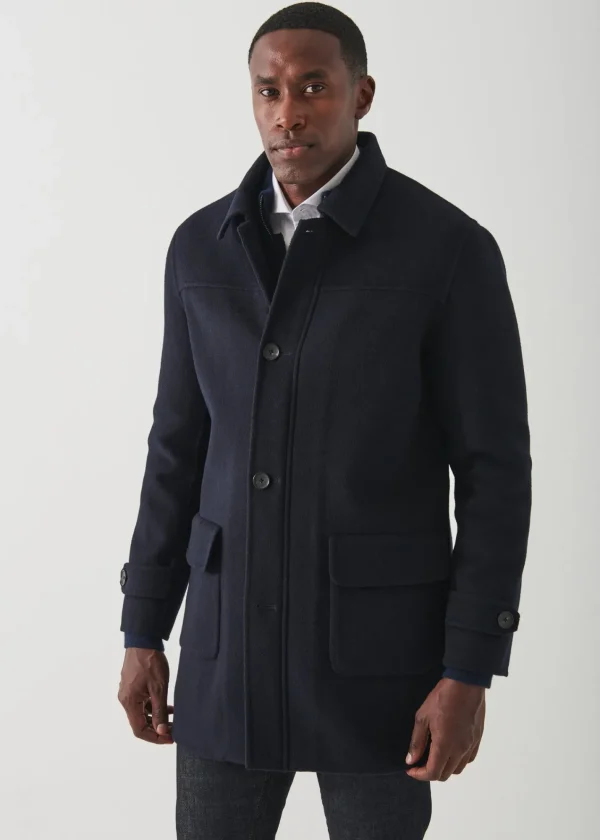 PATRICK ASSARAF Wool-Cashmere Car Coat | Men Outerwear