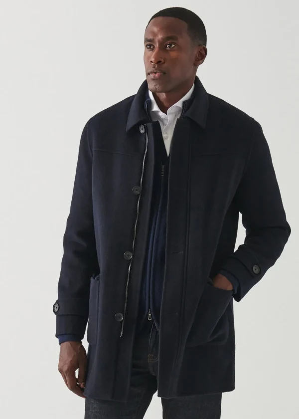 PATRICK ASSARAF Wool-Cashmere Car Coat | Men Outerwear