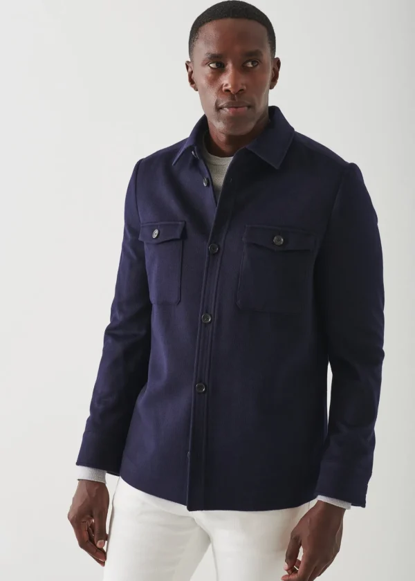 PATRICK ASSARAF Wool-Cashmere Shirt Jacket | Men Outerwear