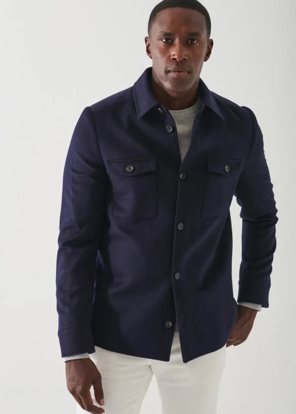 PATRICK ASSARAF Wool-Cashmere Shirt Jacket | Men Outerwear