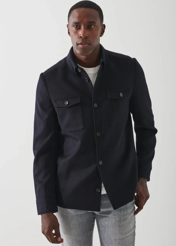 PATRICK ASSARAF Wool-Cashmere Shirt Jacket | Men Outerwear