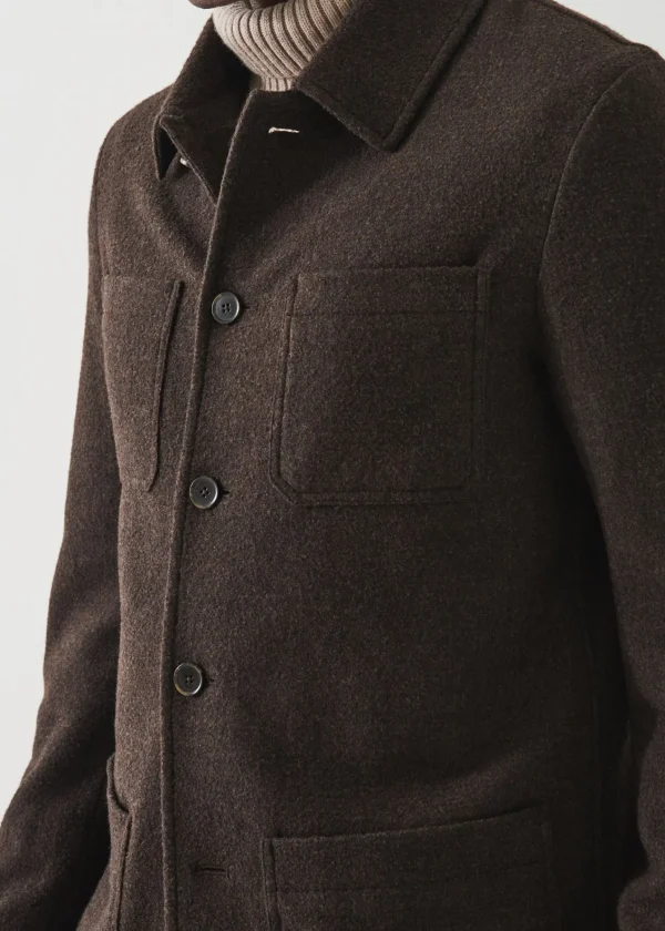 PATRICK ASSARAF Wool-Silk Blend Shirt Jacket | Men Shirt Jackets