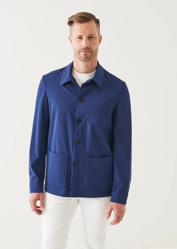 PATRICK ASSARAF Wool-Stretch Shirt Jacket | Men Shirt Jackets